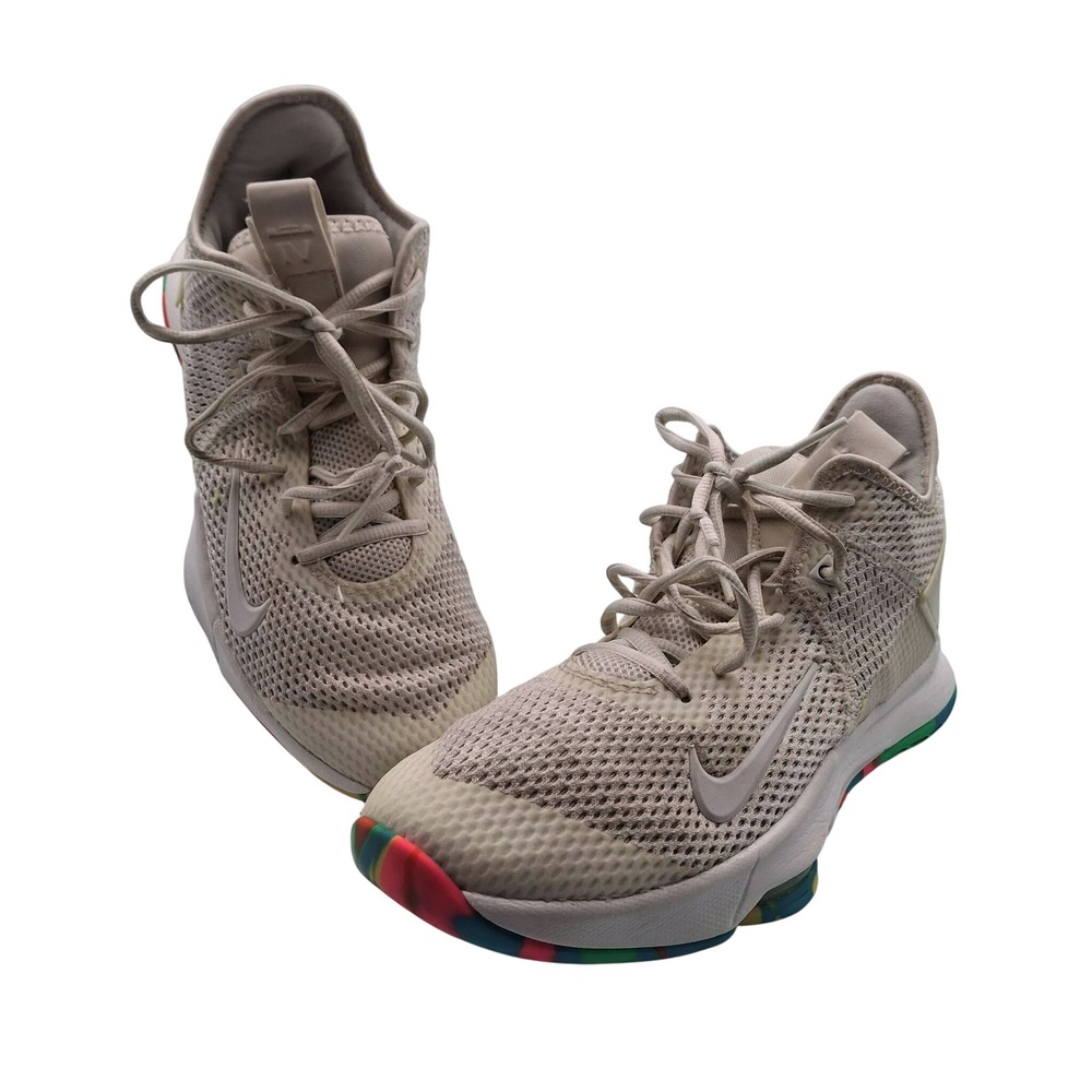Nike LeBron Witness 4 Size 8 Pale Ivory Multi-Color BV7427-102 Basketball‎ Shoes